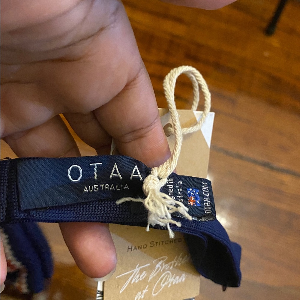 OTAA Dark American Navy Blue Knitted Bow Tie NWT Men’s - Picture 7 of 7
